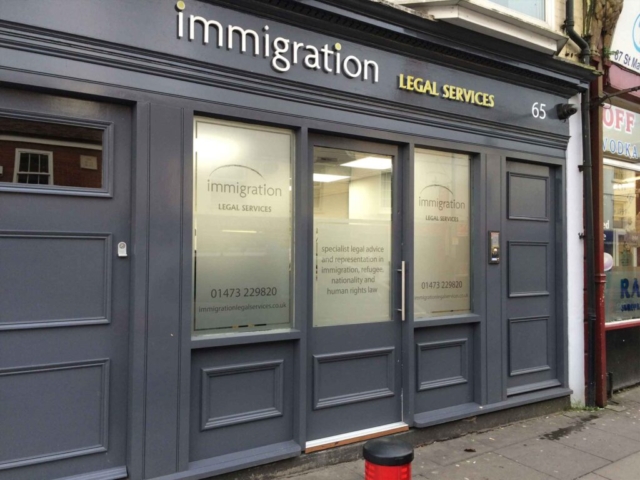 Shop Signs for Immigration Legal Services in Ipswich by All UK Signs