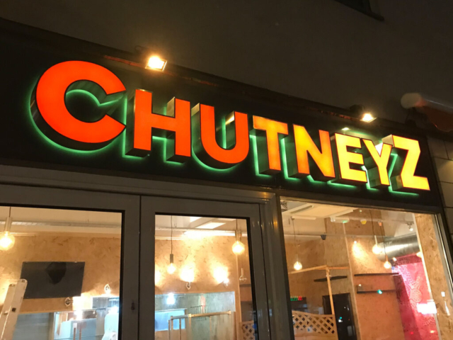 Illuminated 3D Letters for Chutneyz in Ipswich by All UK Signs