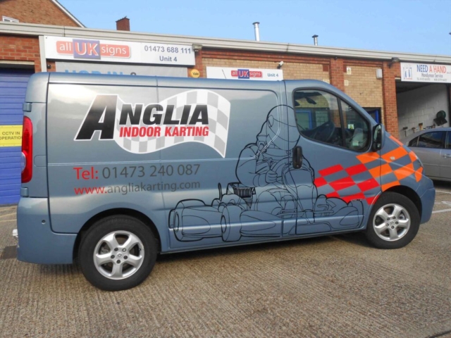 Vehicle Graphics for Anglia Indoor Karting by All UK Signs