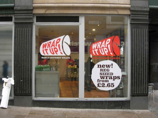 Cut-out Window Vinyl for Wrap It Up! in London by All UK Signs
